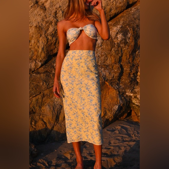 YLLW THE LABEL - HARMONY LINEN SKIRT — BUTTER TOILE Size XS - Picture 1 of 16